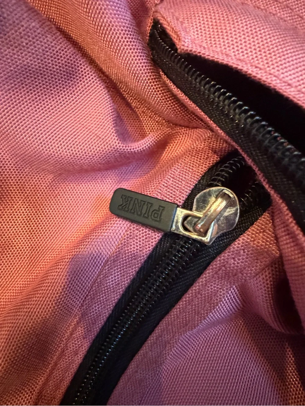 PINK Victoria's Secret Pink Canvas Backpack with Black Bottom and Trim